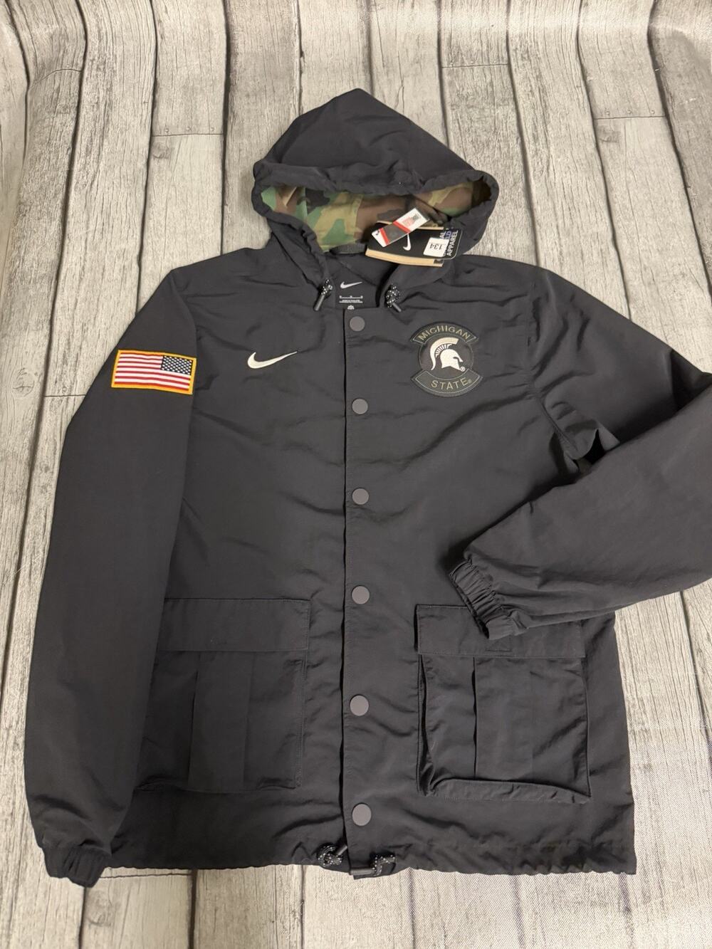 NWT Men's Nike Michigan State Spartans 2025 Military Appreciation Jacket Medium